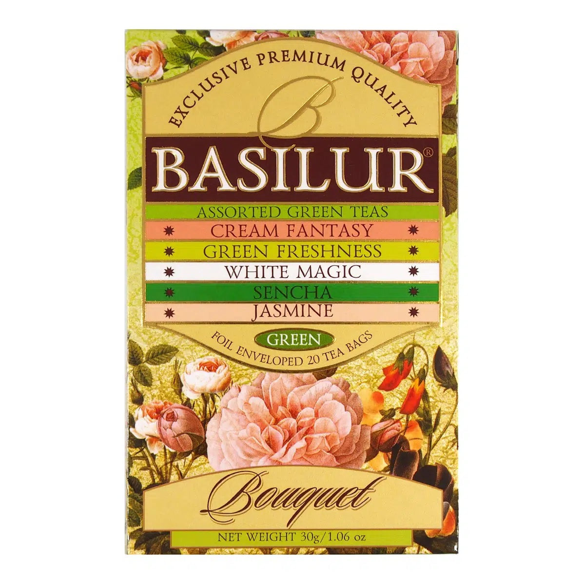 Basilur Tea "Bouquet" Assorted Green Tea (1.5g x 25En) - 70197