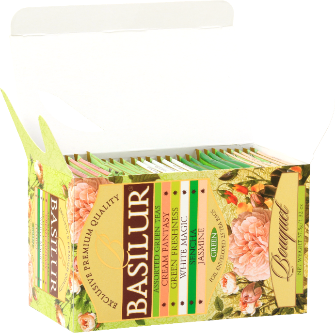 Basilur Tea "Bouquet" Assorted Green Tea (1.5g x 25En) - 70197