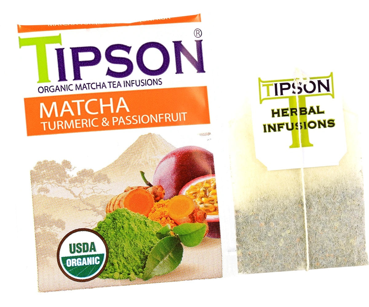 Tipson Organic Matcha Tea Infusions "Matcha Turmeric & PassionFruit" (1.5g x 25En) - 80241