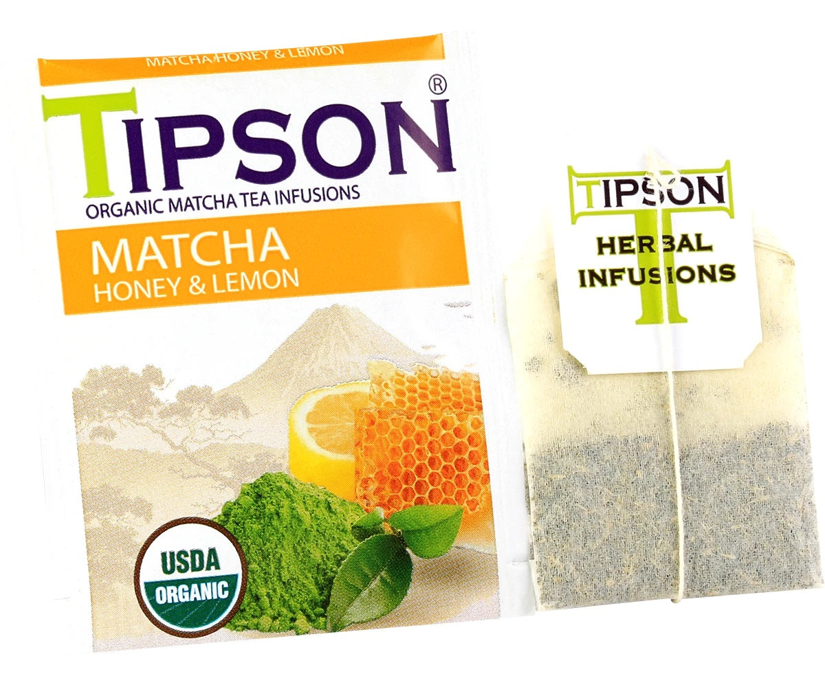 Tipson Organic Matcha Tea Infusions "Matcha Honey & Lemon" (1.5g x 25En) - 80243