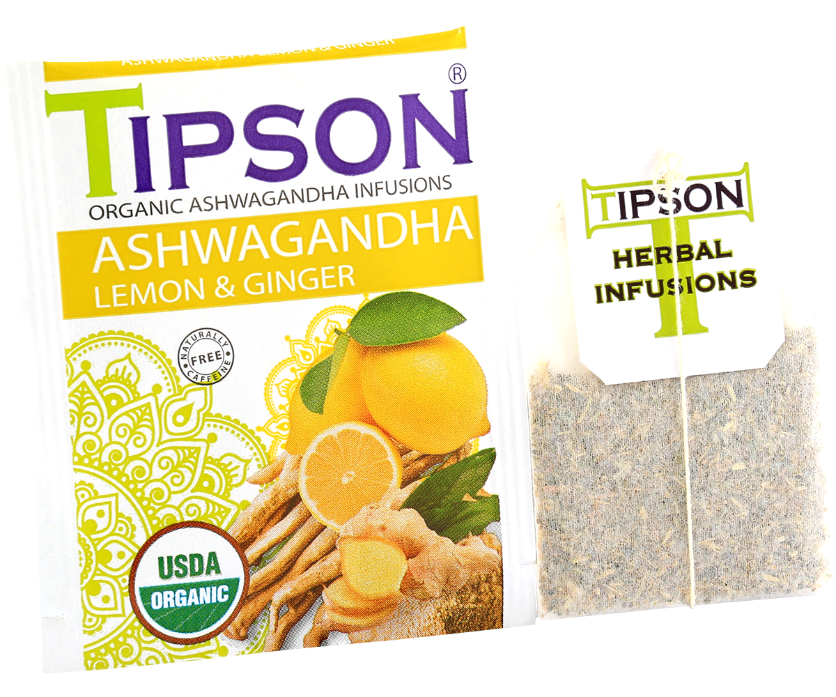 Tipson Organic Ashwagandha Infusions "Lemon and Ginger" (1.2g x 25En)-80291