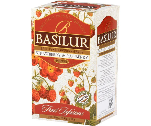 Basilur Tea "Fruit Infusions" Strawberry & Raspberry" String & Tags (2g x 25En) - 70867