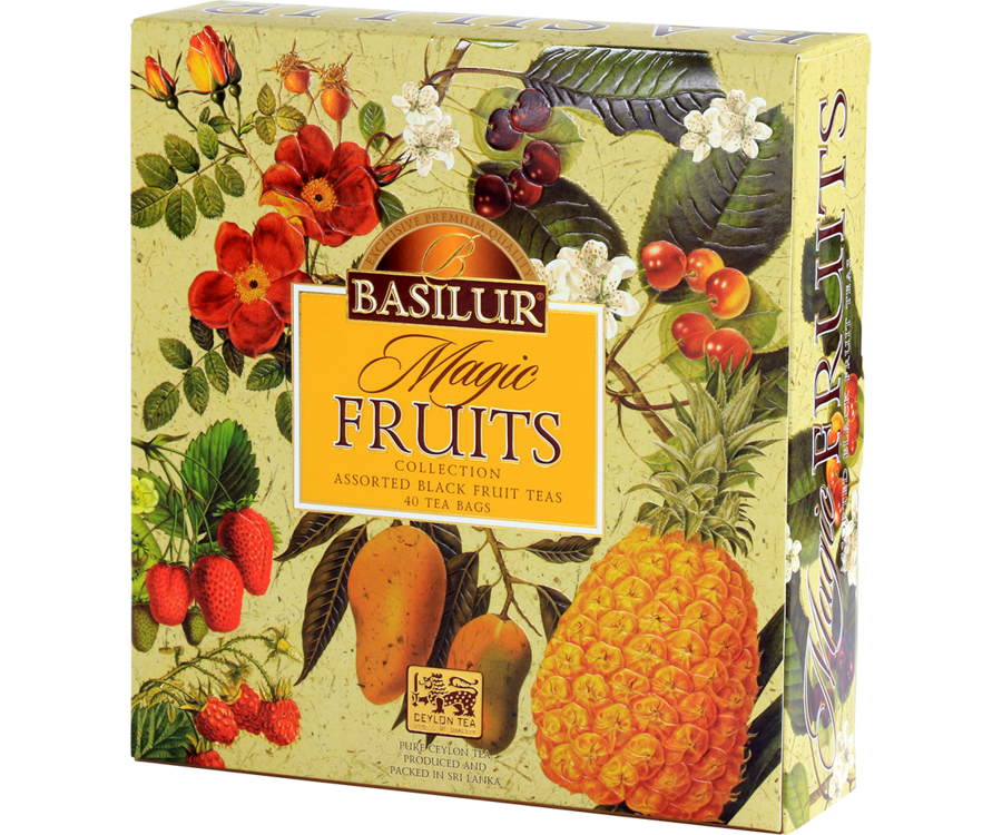 Basilur Tea "Magic Fruits" Collection Assorted Black Fruit Teas (10 Tea Bags x 4) - 71560