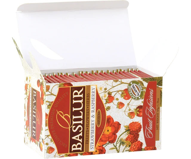 Basilur Tea "Fruit Infusions" Strawberry & Raspberry" String & Tags (2g x 25En) - 70867