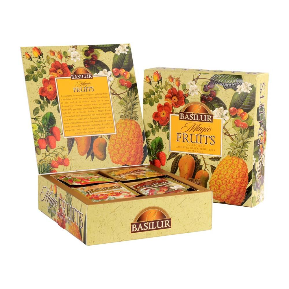 Basilur Tea "Magic Fruits" Collection Assorted Black Fruit Teas (10 Tea Bags x 4) - 71560