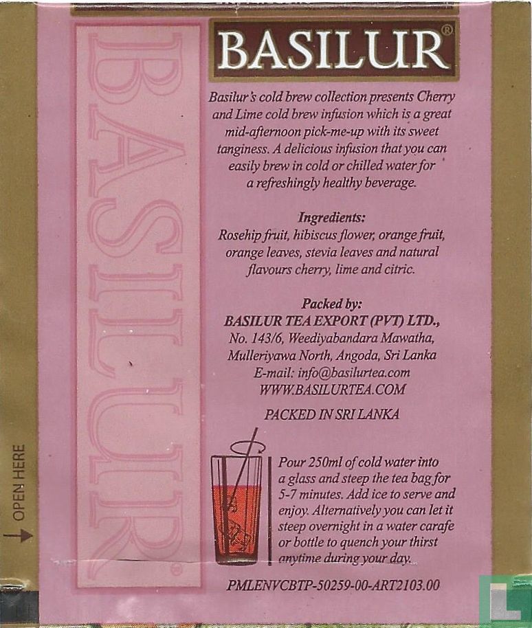 Basilur Tea Cold Brew "Cherry Lime" (2g x 20En) - 72096