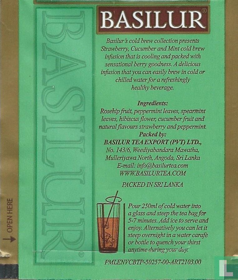 Basilut Tea Cold Brew "Strawberry Cucumber & Mint" (2g x 20En) - 72094