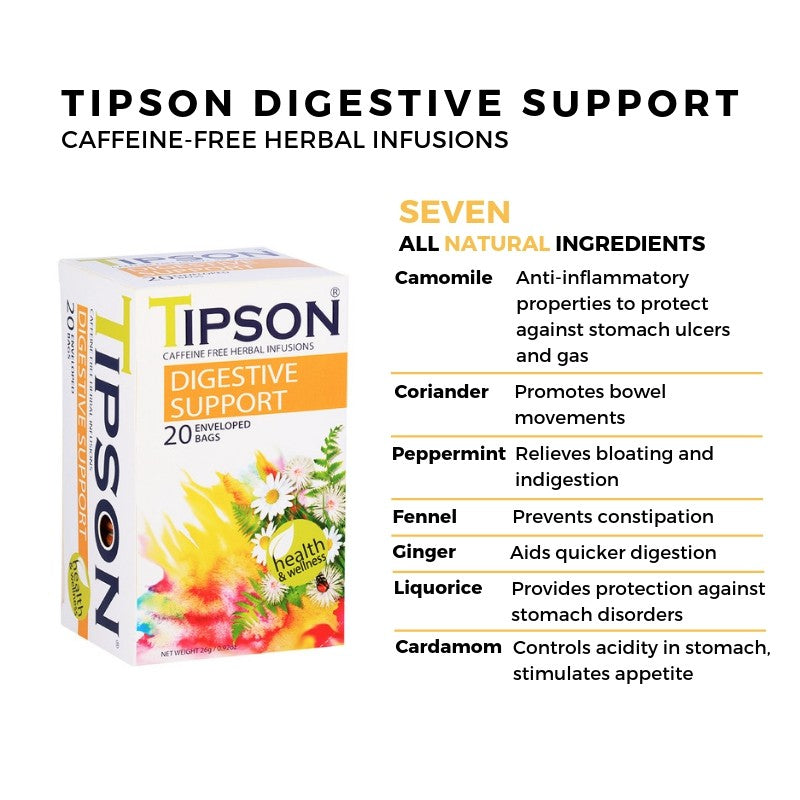 Tipson Caffeine Free Herbal Infusions "Digestive Support" (1.3g x 20En) - 80173