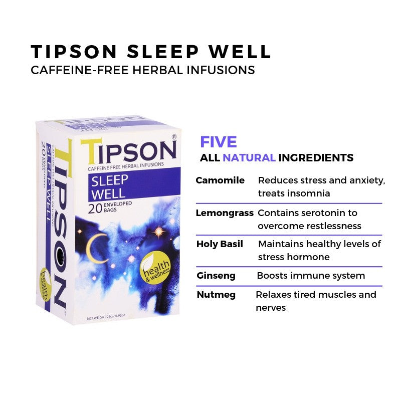 Tipson Caffeine Free Herbal Infusions "Sleep Well" (1.3g x 20En) - 80175