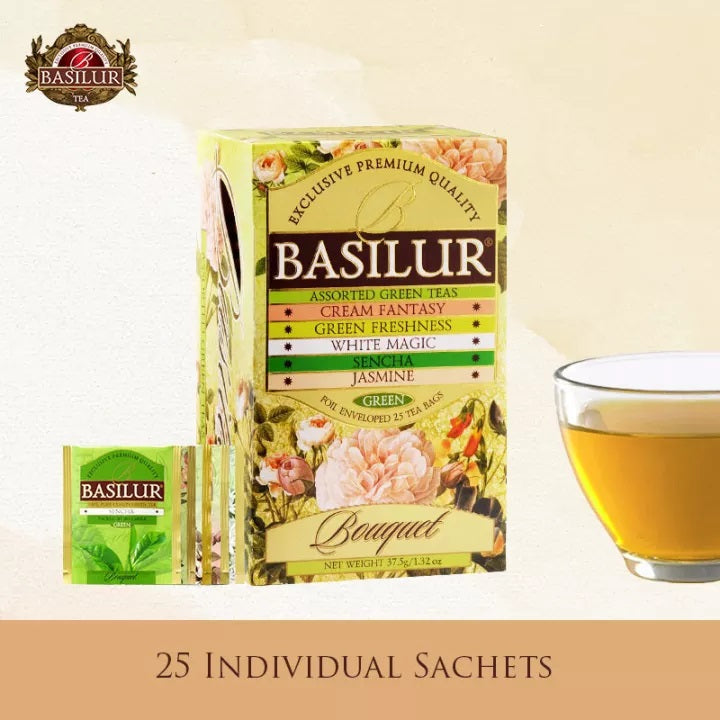 Basilur Tea "Bouquet" Assorted Green Tea (1.5g x 25En) - 70197