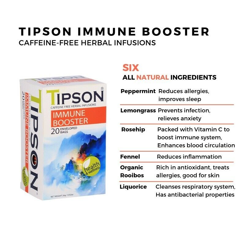 Tipson Caffeine Free Herbal Infusions "Immune Booster" (1.3g x 20En) - 80172