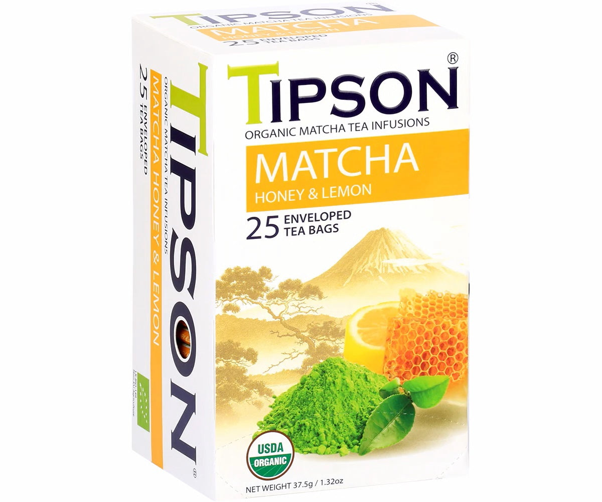 Tipson Organic Matcha Tea Infusions "Matcha Honey & Lemon" (1.5g x 25En) - 80243
