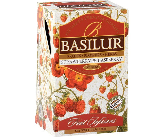 Basilur Tea "Fruit Infusions" Strawberry & Raspberry" String & Tags (2g x 25En) - 70867