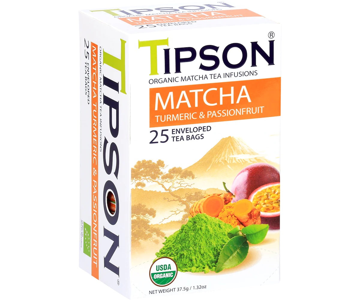 Tipson Organic Matcha Tea Infusions "Matcha Turmeric & PassionFruit" (1.5g x 25En) - 80241