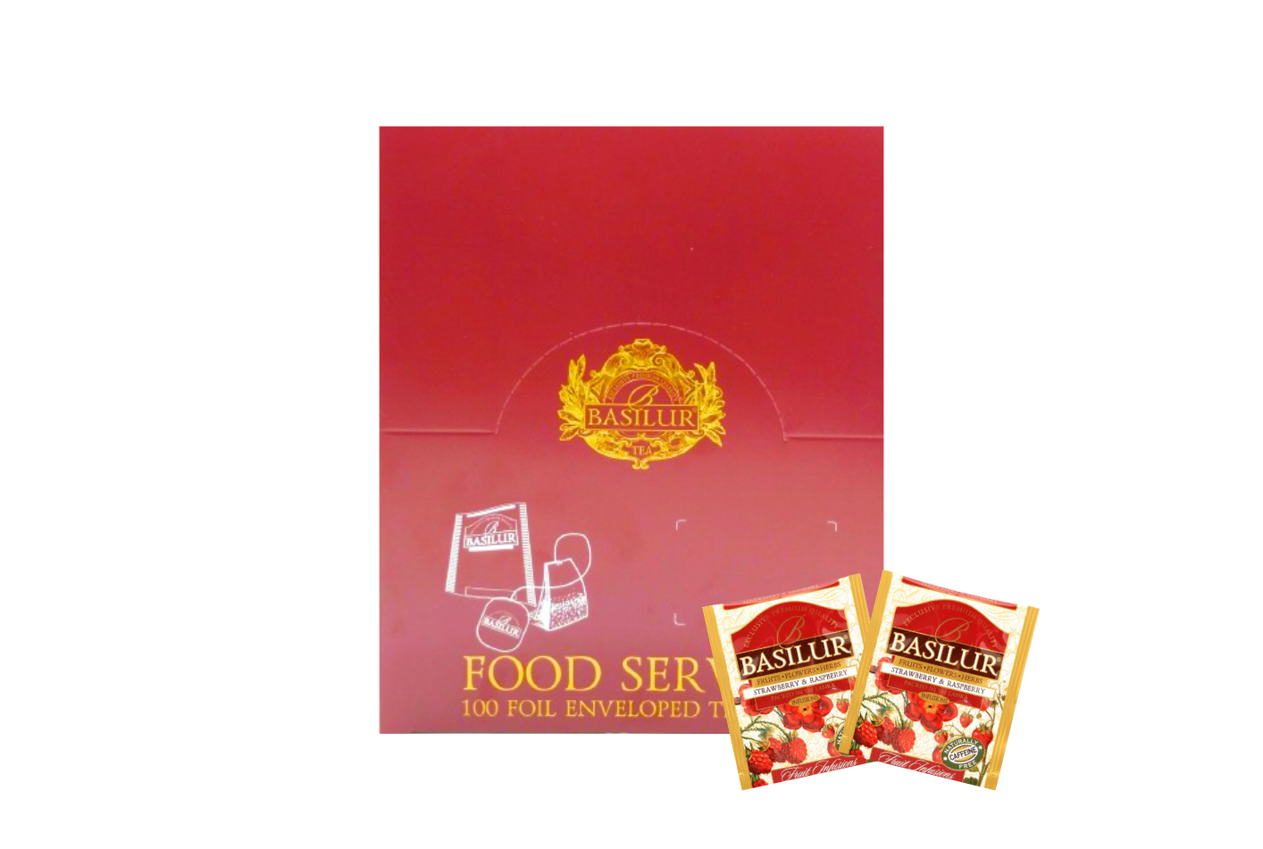 Basilur Tea "Fruit Infusions" Strawberry & Raspberry (Horeca - 1.8g x 100En) - 71475