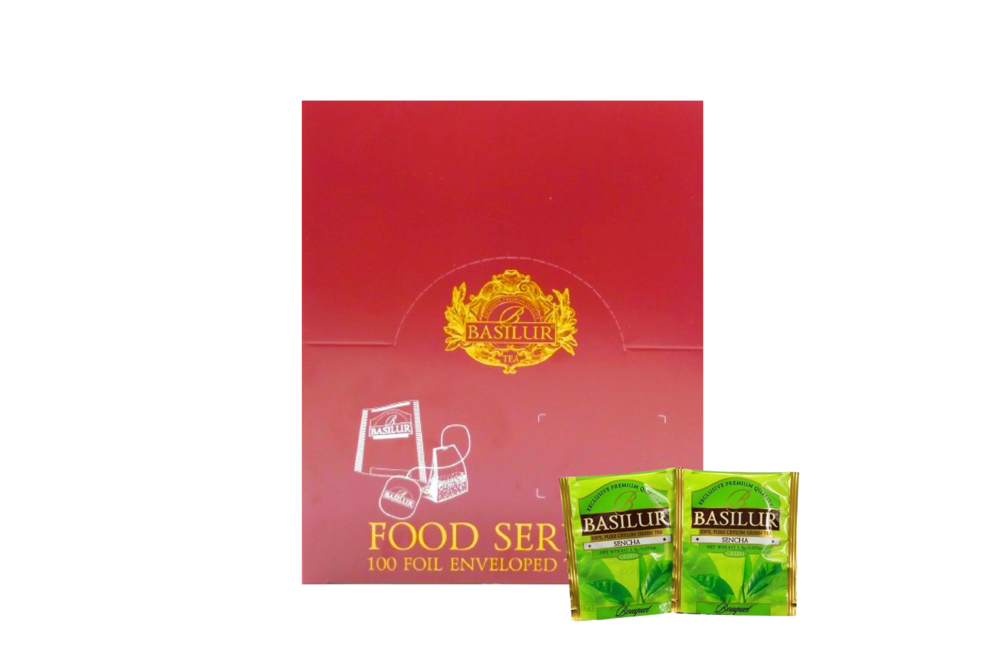 Basilur Tea "Bouquet" Sencha Green Tea (Horeca - 1.5g x 100En) - 70220