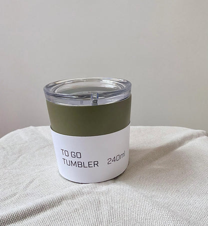 To Go Tumbler With Plug Khaki (240ml) - 20434