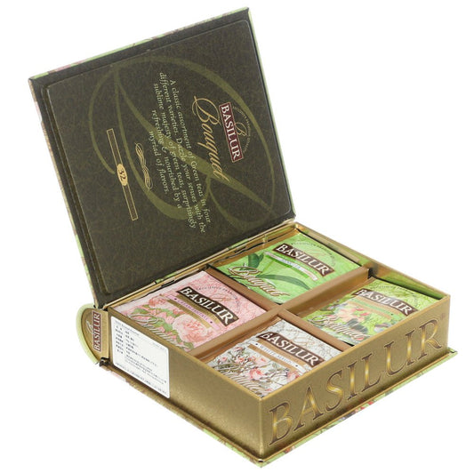 Basilur Tea Book Bouquet "Assorted" Exclusive Green Tea Collection (32 Tea Bags) - 70332