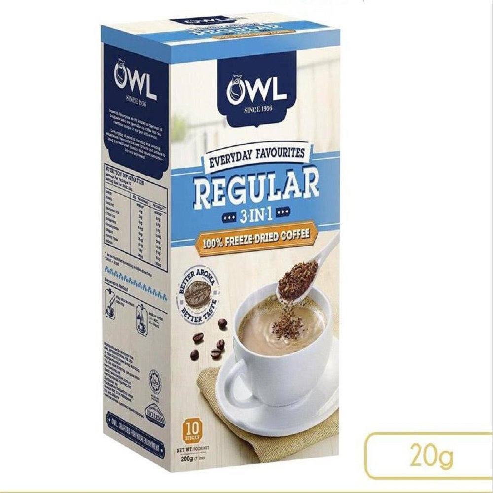 OWL Regular Coffee Freeze Dried (8 Sticks X 20g) 3-IN-1 - OWFC3R20B