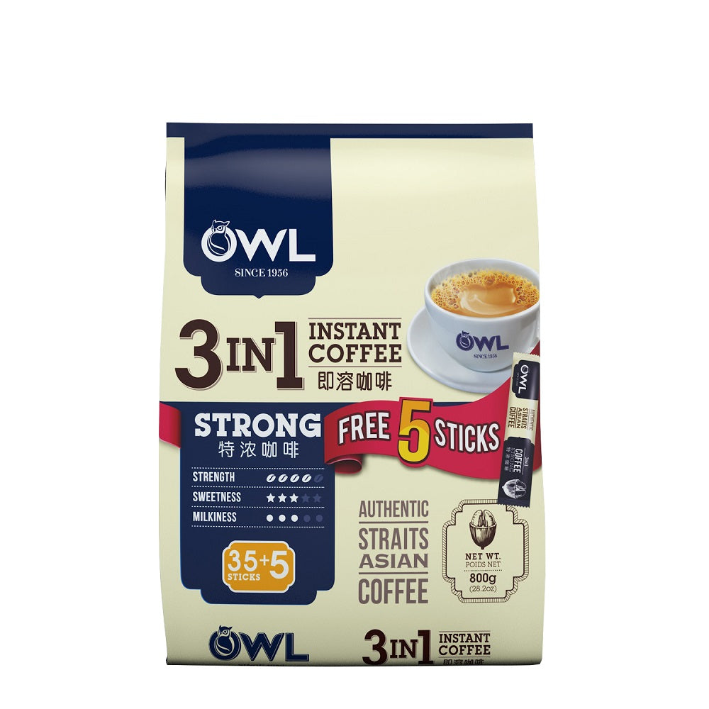 OWL Strong Coffee (40 Sticks x 20g) 3-IN-1 - OWC3S20