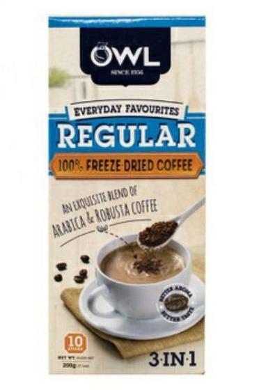 OWL Regular Coffee Freeze Dried (8 Sticks X 20g) 3-IN-1 - OWFC3R20B